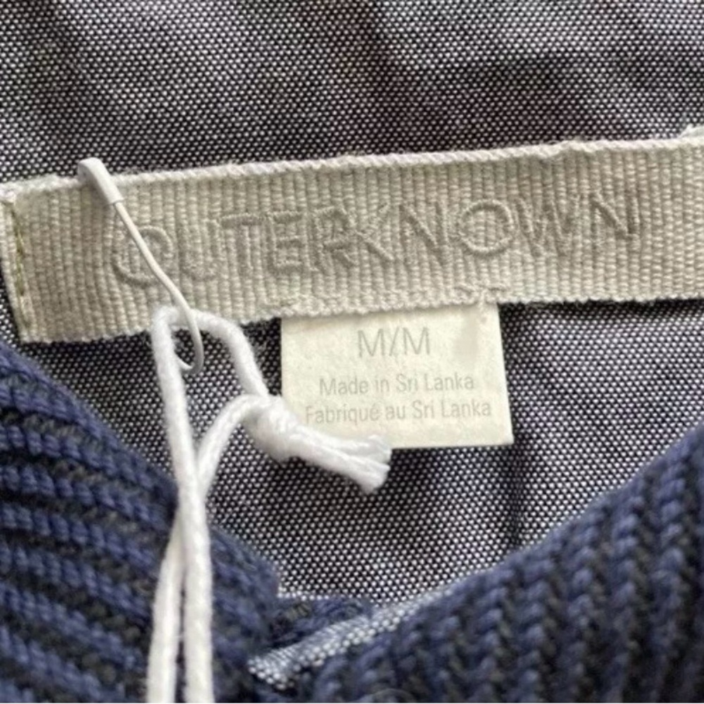 New Outerknown Blanket Shirt Mens Medium Blue Rainbow Stripe Organic Cotton-$148 - Picture 8 of 14
